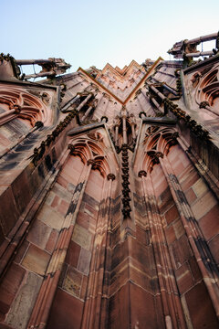 Details of the Strasbourg Cathedral viewed from below