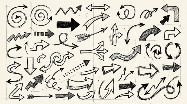 Doodle Arrows Collection: Hand Drawn Symbols for Direction and Design