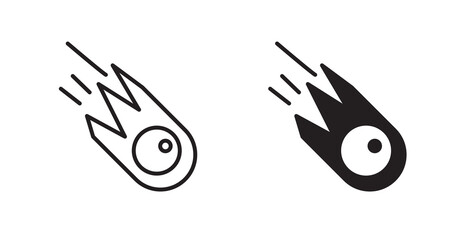Comet icon flat outline in black © iconic