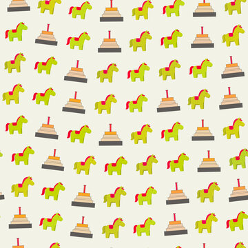 Toy horse and stacking ring pattern