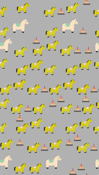 Toy horses and stacking toys pattern