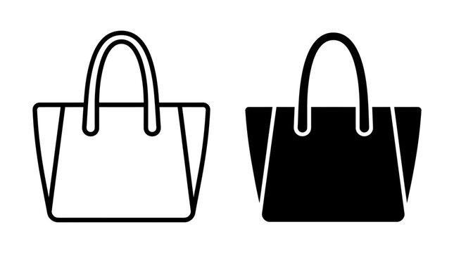Handbag women's fashion accessory elegant apparel outline and filled icon