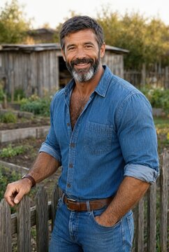 Rustic Denim Portrait