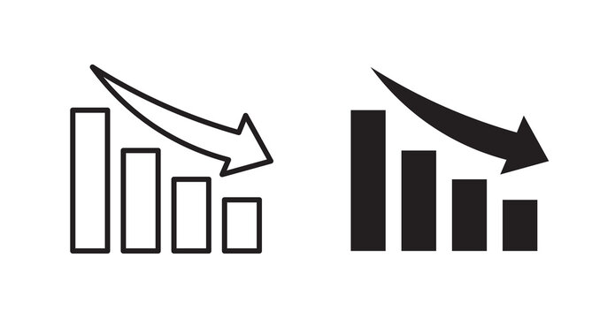Chat arrow down icon flat outline in black