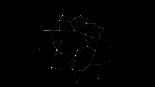 Global Digital Connectivity Network in Geometric Low Poly Style