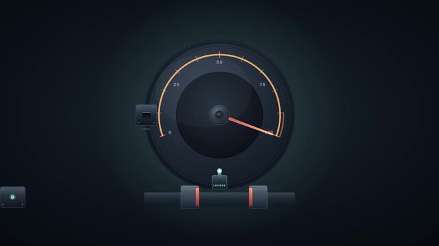 Premium 3D fintech concept visualizing a budget limit as a precision mechanical brake that locks a spending dial when the financial threshold is reached.