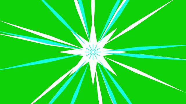 Set of Ten 2D Cartoon Explosion Effects on Green Screen Background