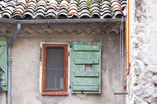 Weathered Shutters and Window in Entrevaux