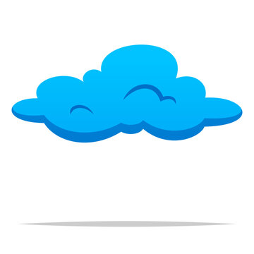 Blue cloud cartoon vector isolated illustration
