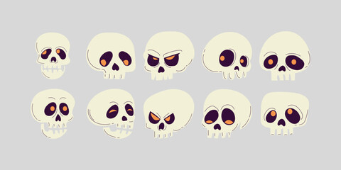 Obraz premium Cute Cartoon Skull Illustration