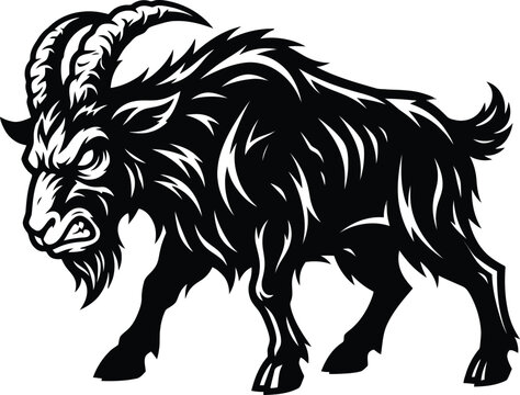 Aggressive goat mascot logo design