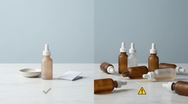 Educational concept contrasting responsible product use with potential safety risks