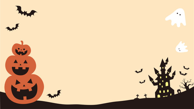 Cute Halloween Background Illustrations with Simple, Flat Designs
