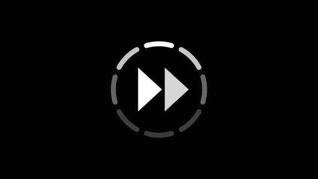 Animated media control icons for playback speed and direction. 4K Video