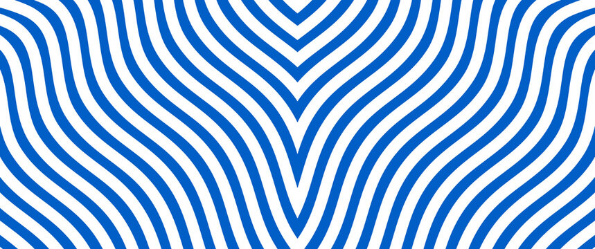 Blau wei&szlig; gestreifter Hintergrund in Wellenform