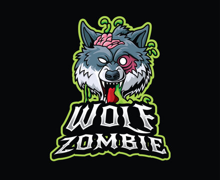 Zombie Wolf Mascot Logo