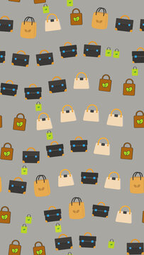 Pattern of assorted bags and briefcases