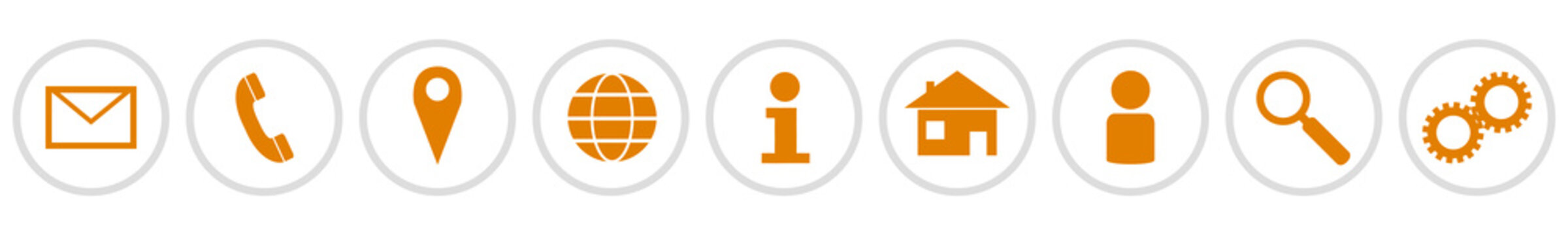 Business Web Symbole grau orange