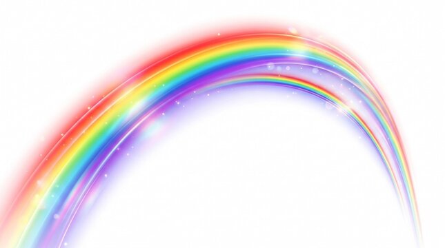 Elegant Translucent Rainbow Streak Motion Element Isolated on Clean White Background for Diversity Campaigns and Uplifting Video Title Sequences