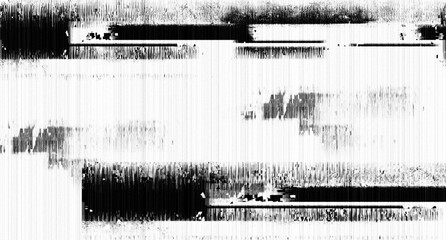 Obraz premium Abstract black and white digital TV glitch noise texture background with static screen lines