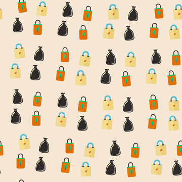 Pattern of shopping bags and trash bags