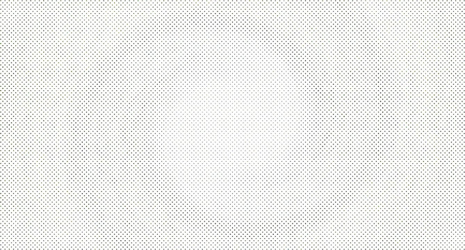 Black and white halftone pattern with a circular gradient effect, concentric dot texture on a plain white background