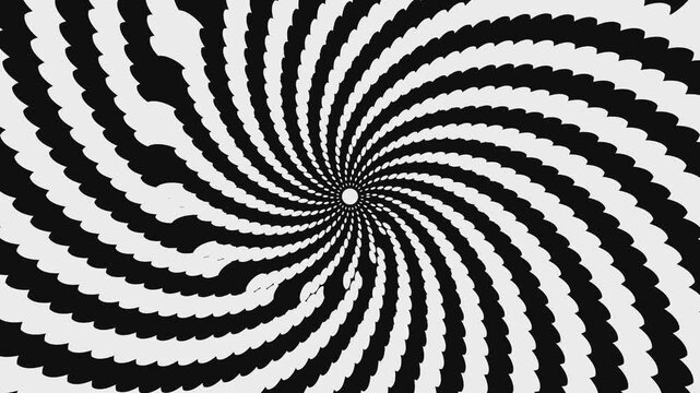 Hypnotic Black and White Spiral Background Motion