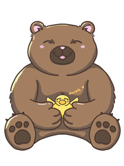 Cute Bear and Duck – Adorable Animal Illustration © monika