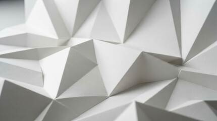 Obraz premium abstract white geometric paper texture background