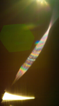 Sun flare on the black background