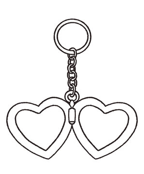 keychain heart love romance ring