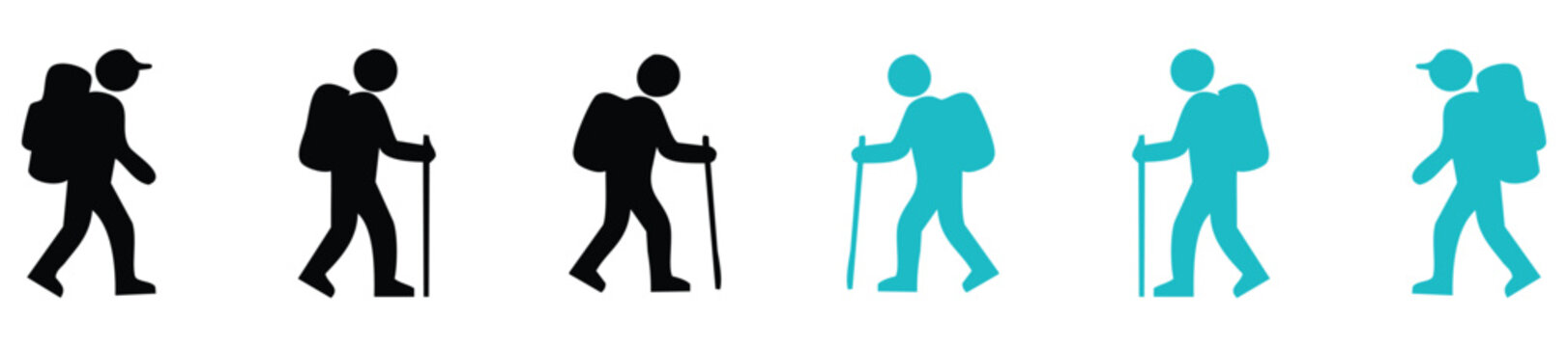Walking person silhouette sequence showing movement and human motion progression