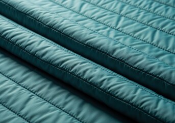 Obraz premium Close up view of soft quilted fabric texture in deep teal color.