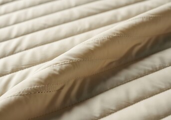 Obraz premium Close up of a soft beige quilted fabric texture.