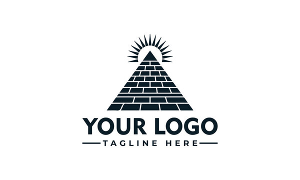 Iconic Pyramid Sun Logo Design for Your Business - A Symbol of Ancient Power and Modern Success