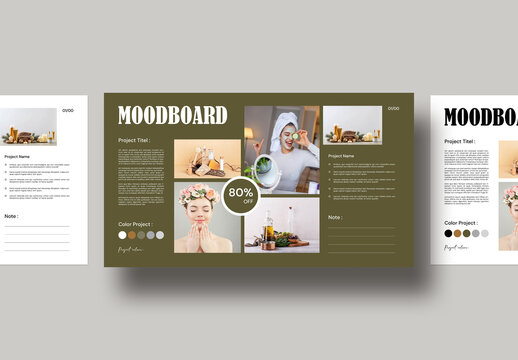 Fashion Beauty Mood Board Presentation Template with Pink Theme