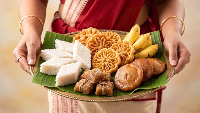 Sri Lankan food, kiribath, kokis, kavum, Sri Lankan New Year, traditional sweets, Aurudu food, festive platter, New Year food, banana leaf