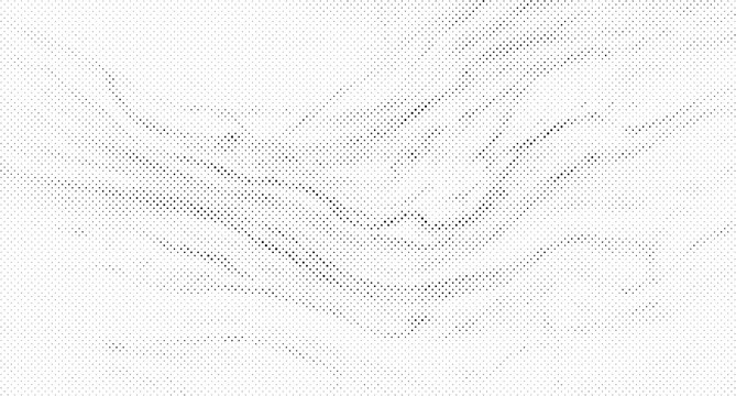 Halftone pattern distressed black dotted typography on white background, grunge style numeric