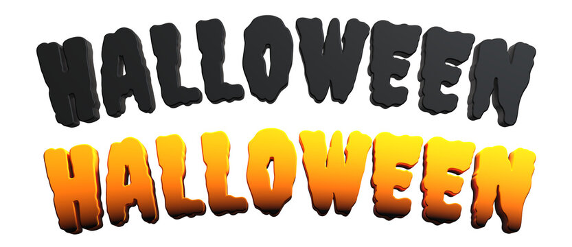 Spooky Halloween 3D Text Effect with Orange and Dark Dripping Lettering