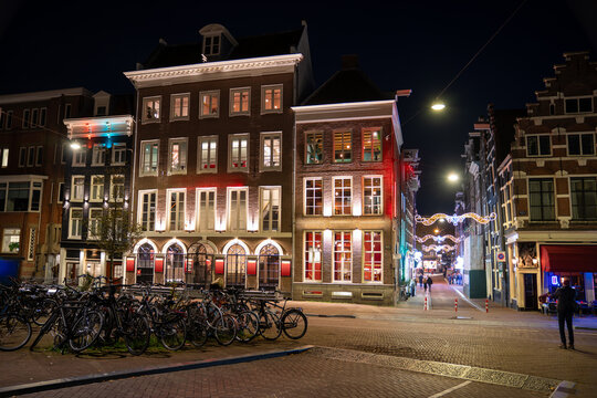 Place in Amsterdam City, Netherlands, at night