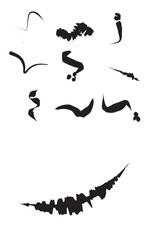 Fototapeta premium Black ink brush set offering artistic textures for creative visual design projects