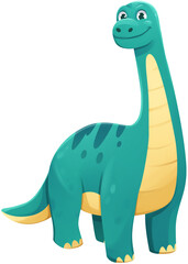 Cute Brachiosaurus Cartoon Illustration © Hydric