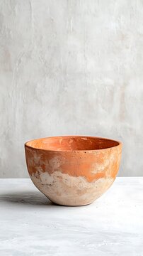 Terracotta bowl on a light background