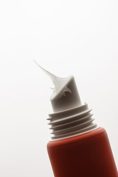 Red Lip Balm Tube With Stretch Texture