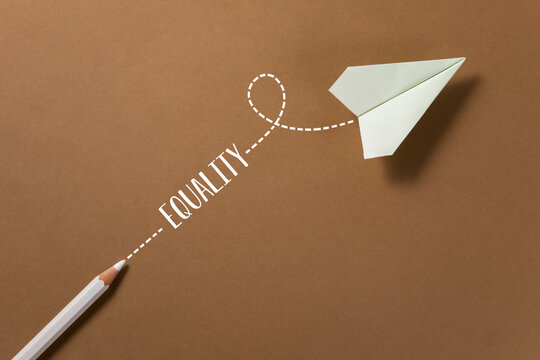 Equality message with paper airplane