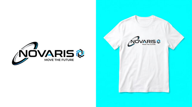 Company logo displayed on a transparent background t-shirt mockup.