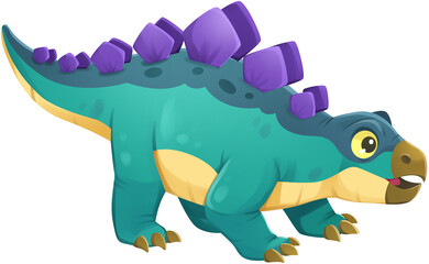 Cute Stegosaurus Dinosaur Cartoon Illustration © Hydric