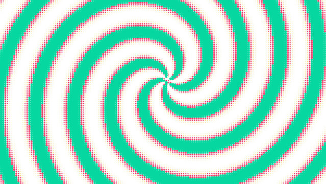 Abstract background, with a spiral, pattern formed by, teal and black, dots, creating a, hypnotic and dynamic, visual effect of movement