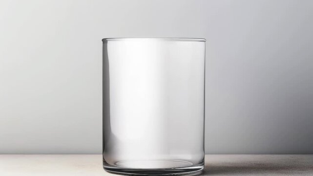 Empty Transparent Glass Tumbler on Minimalist Surface