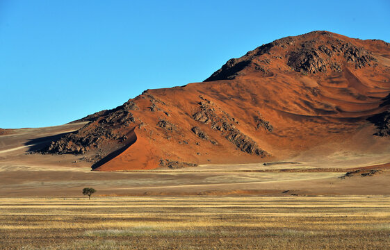 African landscape, desert and mountains.